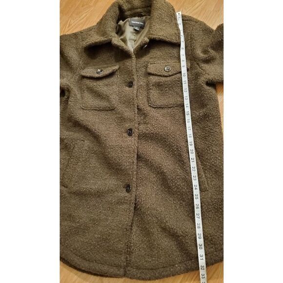 Something Navy Berber Faux Shearling Shirt Jacket - Picture 10 of 13